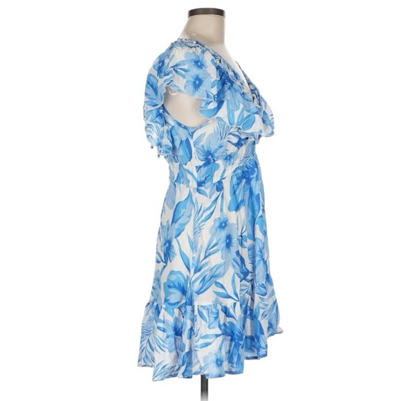 Umgee Blue Floral Mini Dress - Picture 3 of 8